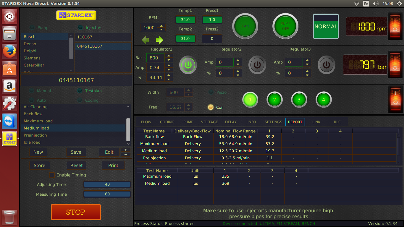 Stardex test equipment for Common Rail diesel systems Stardex Master Ultima